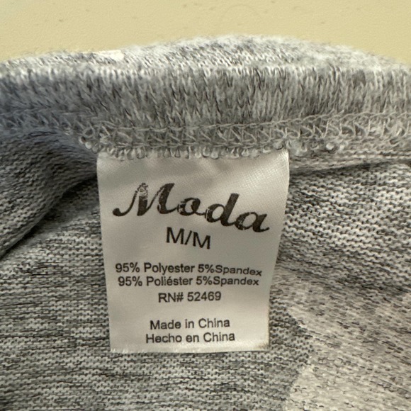 Mada Grey White Stars Puff Sleeve Top Size Medium Pre-owned - Picture 5 of 9
